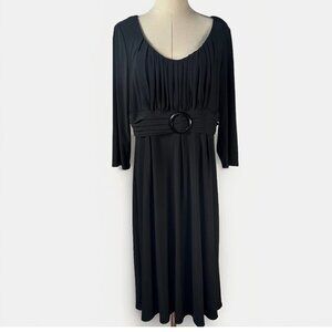 (12) DANNY & Nicole Round Neck Midi Pleated On Top & Bottom 3/4 Length Sleeve
